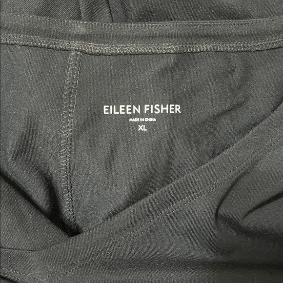 Eileen Fisher Black V-Neck Jersey Knit Shark Bite Hem Maxi Dress XL - Picture 4 of 5